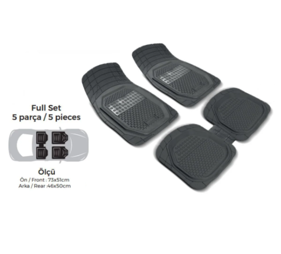 RENAULT CLİO 3 2005-2006-2007-2008-2009-2010-2011-2012 EXTRA HAVUZLU KARBON GRİ KROMLU KESİLEBİLİR KOKUSUZ SU GEÇİRMEZ OTO PASPAS