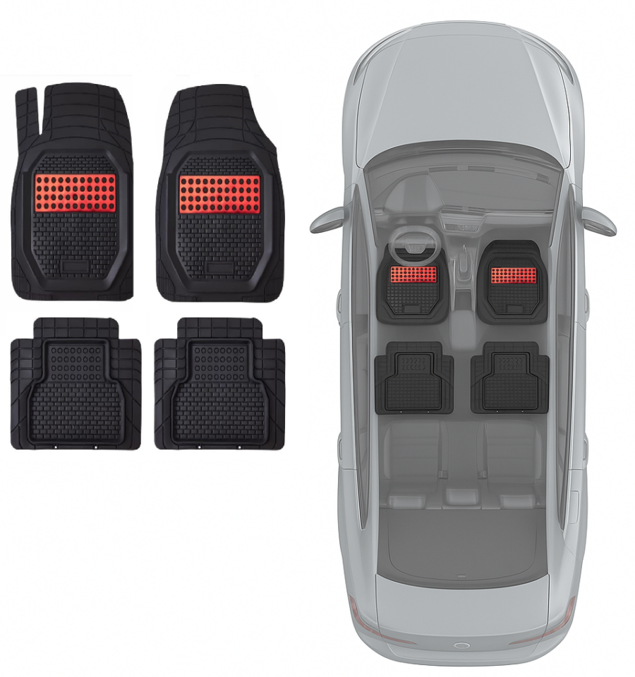 LAND ROVER RANGE ROVER VOGUE 2012-2013-2014-2015-2016-2017-2018-2019 EXTRA HAVUZLU KIRMIZI KROMLU KESİLEBİLİR KOKUSUZ SU GEÇİRMEZ OTO PASPAS